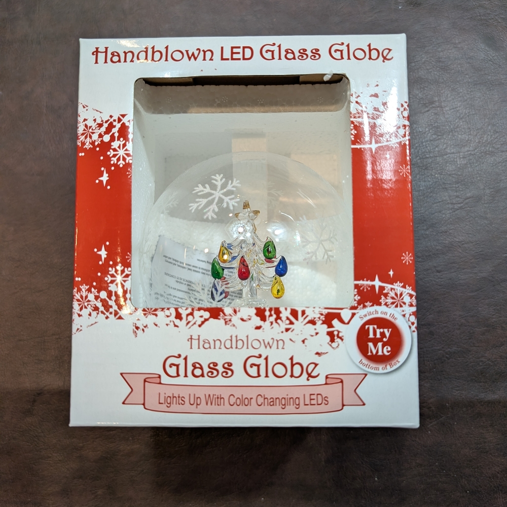 Handblown Glass Globe Christmas Tree with Color Changing LEDs
